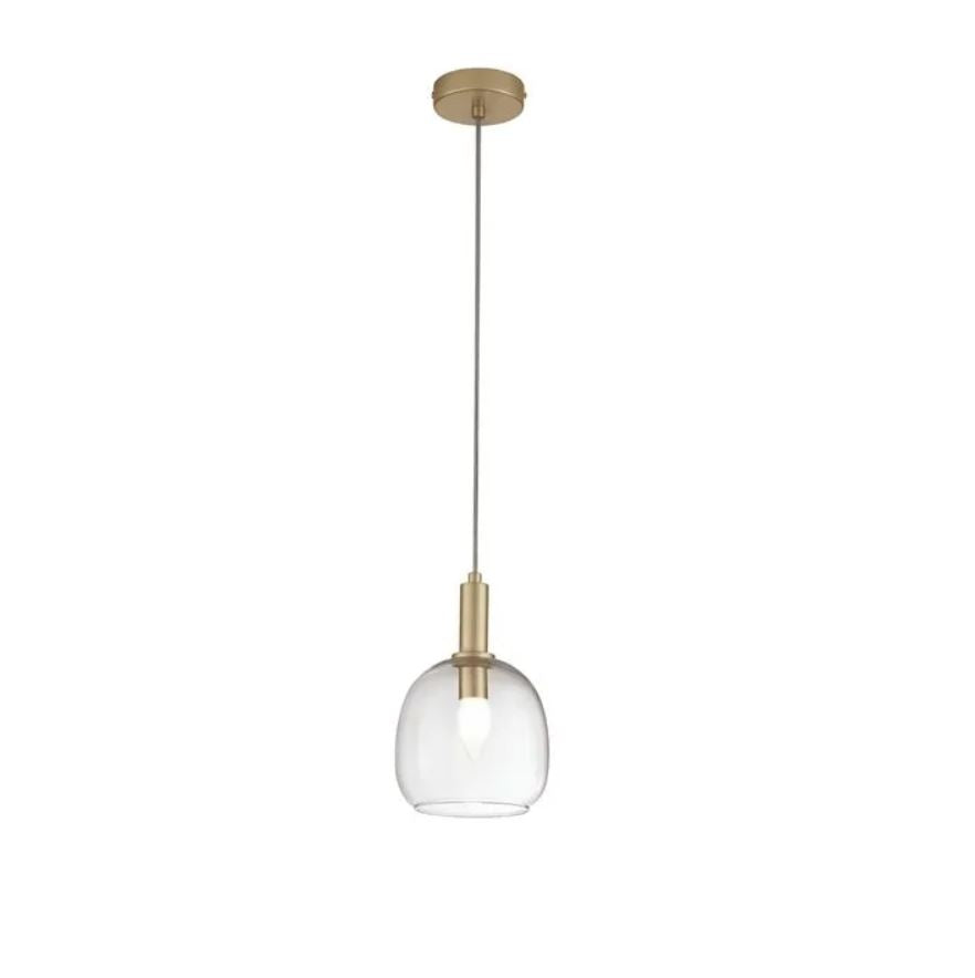 Sospensione in metallo oro satinato diffusore vetro soffiato 1XE14 non incl. BRANDY Sospensione in metallo oro satinato diffusore vetro soffiato 1XE14 non incl. BRANDY